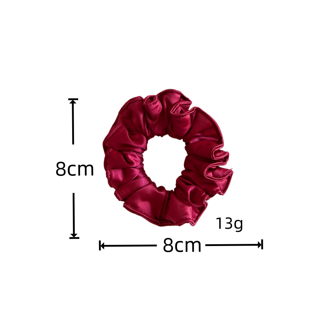 New red New Year style pleated fabric hair band, high-elasticity hair tie, hair tie, hair tie and hair accessory pic 2