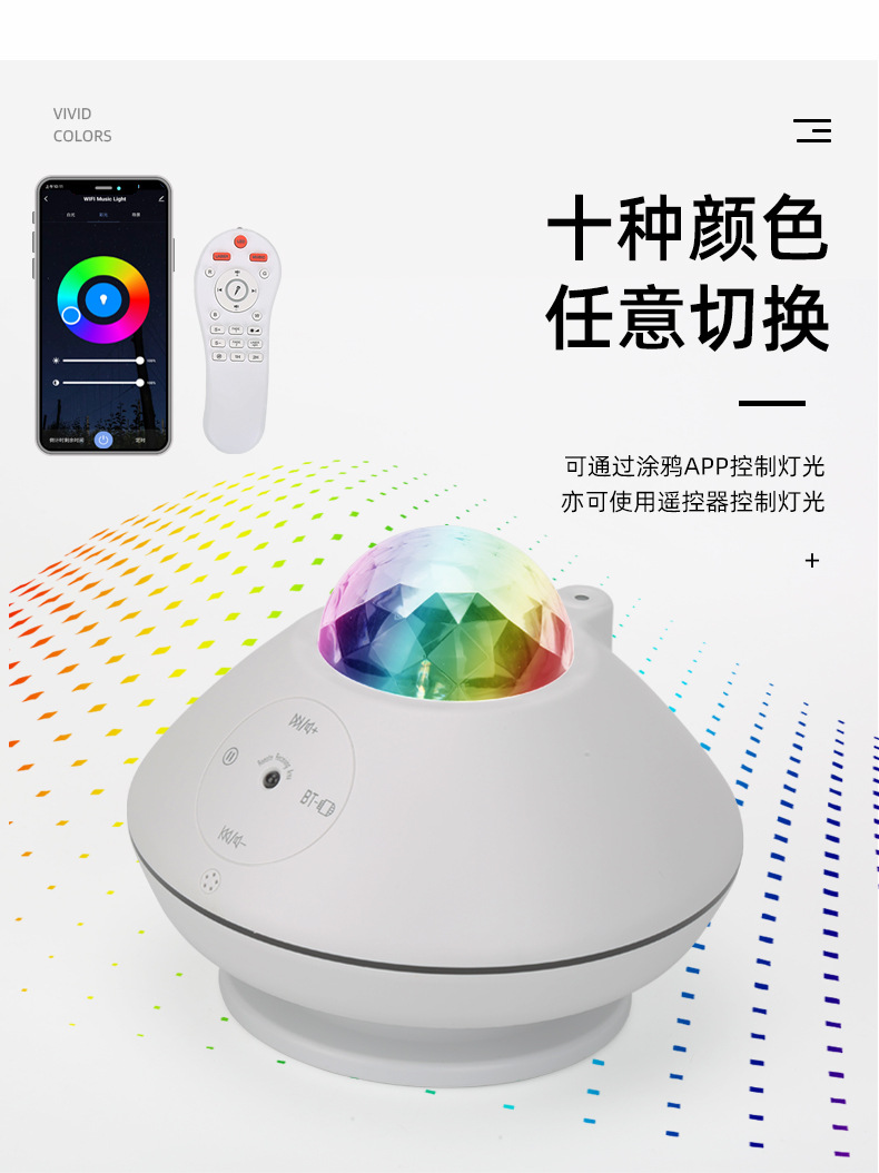 Bolang private mold conical starry sky light Romantic projection laser star atmosphere light Tuya Smart APP Night light pic 7
