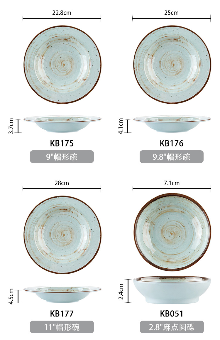 New imitation porcelain KB blue glaze dot melamine tableware factory direct sales melamine tableware pic 17
