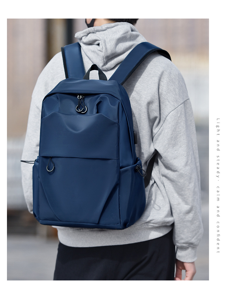Mochila de nylon transfronteriza bolsa de viaje casual ligera para hombres bolsa de escuela de gran capacidad bolsa de computadora simple para estudiantes universitarios pic 31