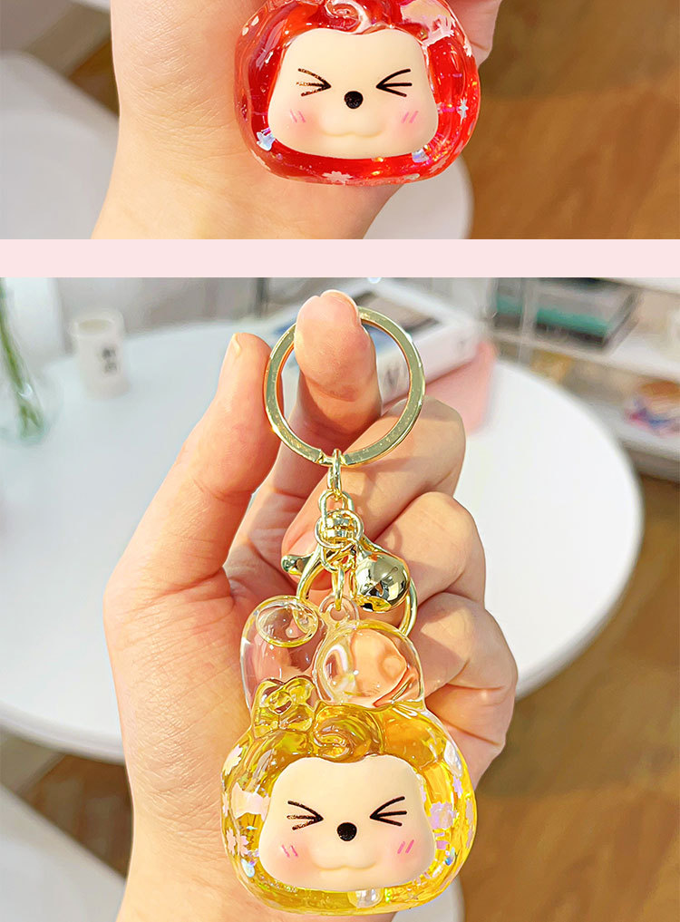 新款美乐蒂圣诞装饰球入油流沙钥匙扣迷你小挂件流沙直播摆件盲袋详情11