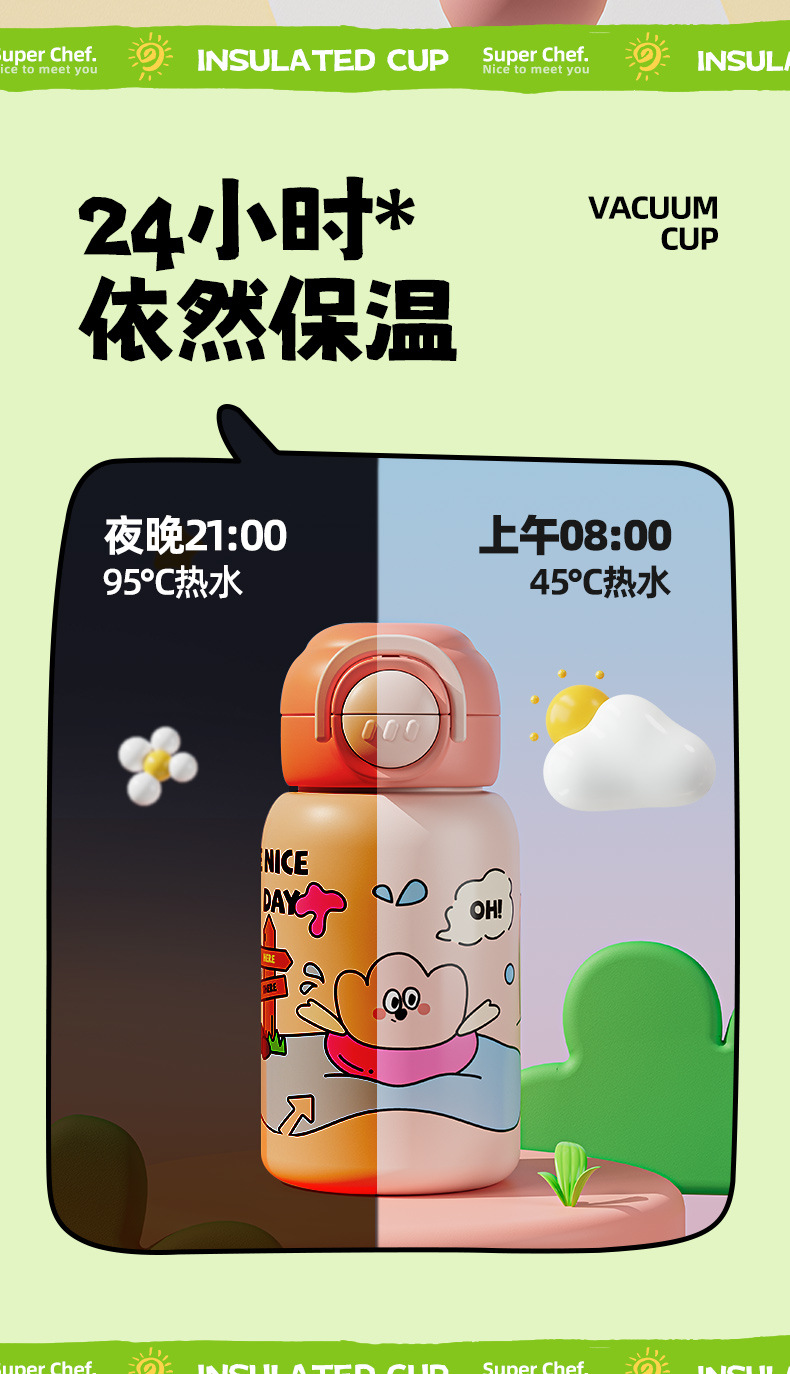 儿童保温杯女生2024新款高颜值双饮学生上学专用便携随行壶水杯子详情10