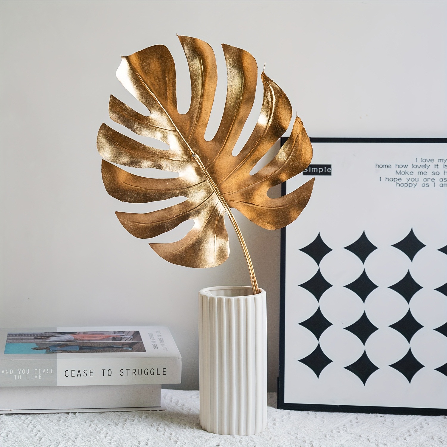 北欧绿植仿真龟背竹叶假花装饰盆栽假盆景植物客厅办公室桌面摆件详情3