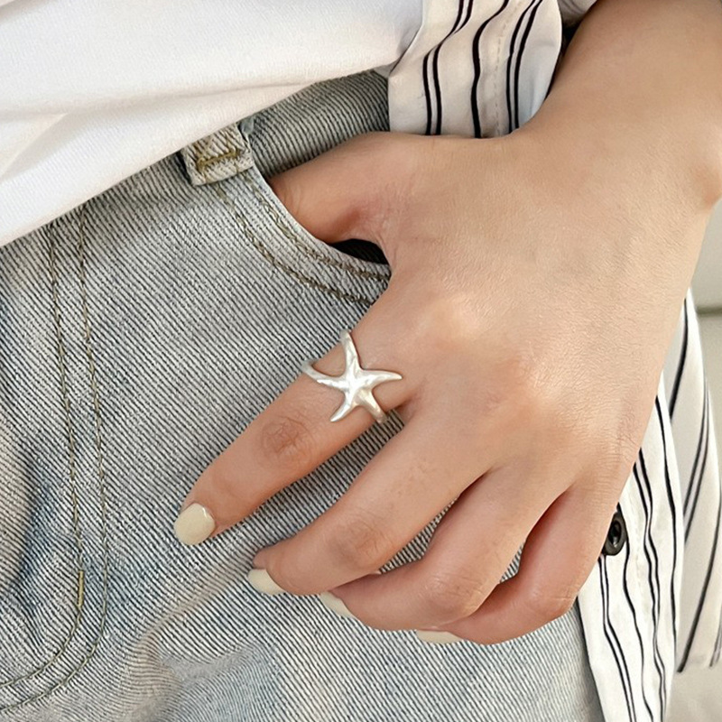 Starfish Series Collection s925 Sterling Silver Bracelet for Women, handcrafted design, versatile broken silver bracelet combination for layering pic 11