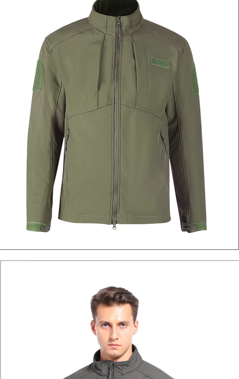 Yitu Autumn and Winter Tactical windproof, water-repellent, warm stand-up collar jacket, outdoor mountaineering jacket, Windbreaker, thickened hard shell, hiking pic 17