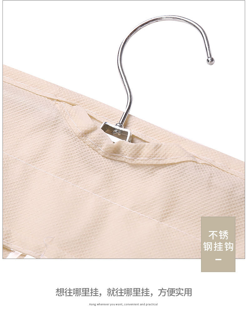 Double-sided non-woven fabric jewelry and accessory storage bag with 80 compartments, jewelry and miscellaneous items organization and storage hanging bag, small item storage bag pic 12