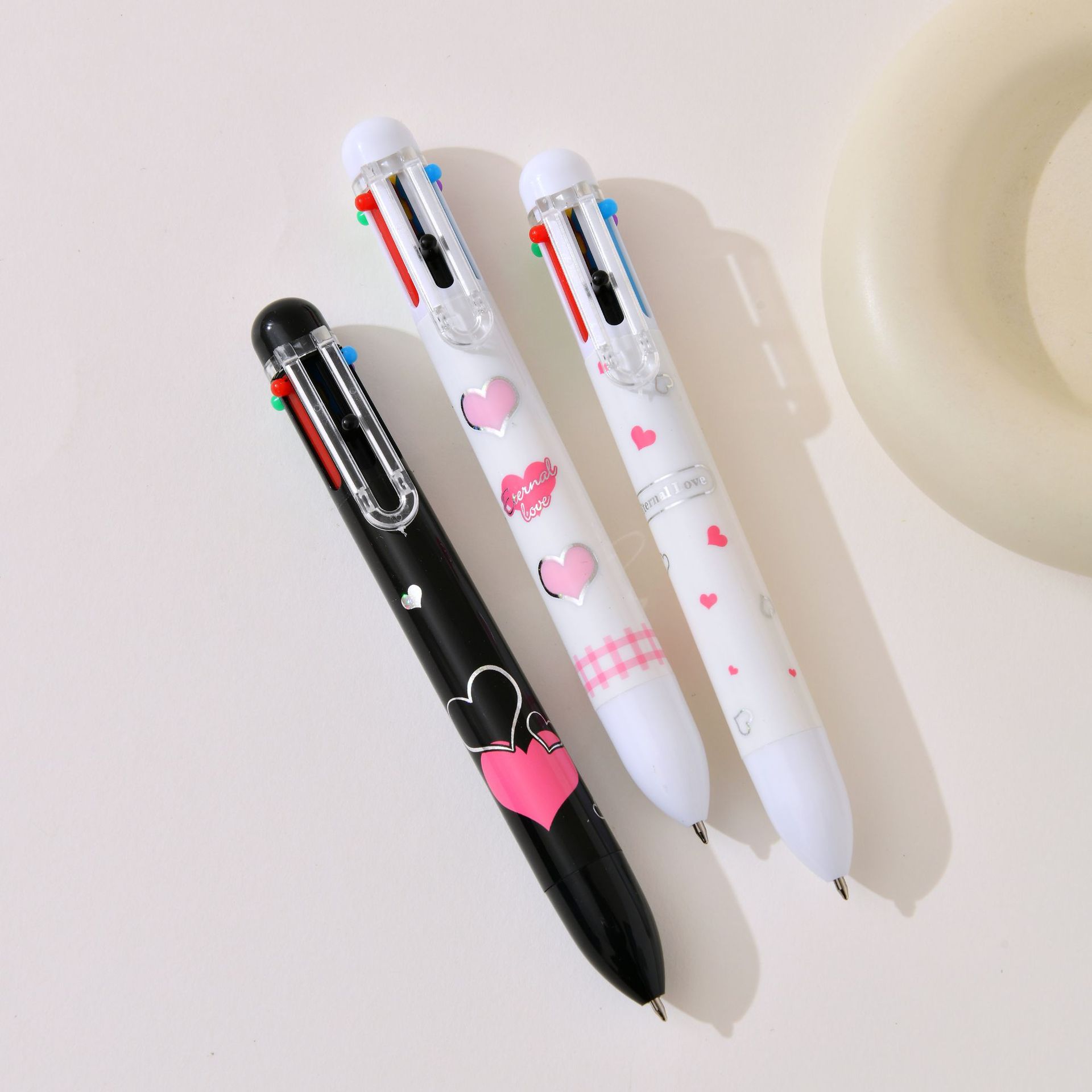 Chenxi Stationery Stick, BP-235, Heart-shaped Creative multi-color Ballpoint Pen, Six-color student press Color Oil pen in the planner pic 1