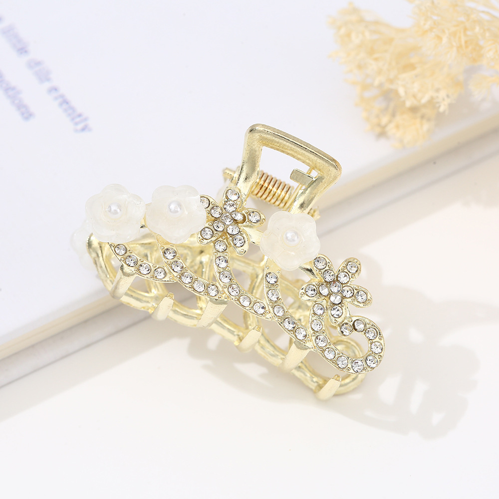 发夹夏季花朵抓夹女 可爱甜美合金半扎发小夹子小女孩鲨鱼夹批发详情8