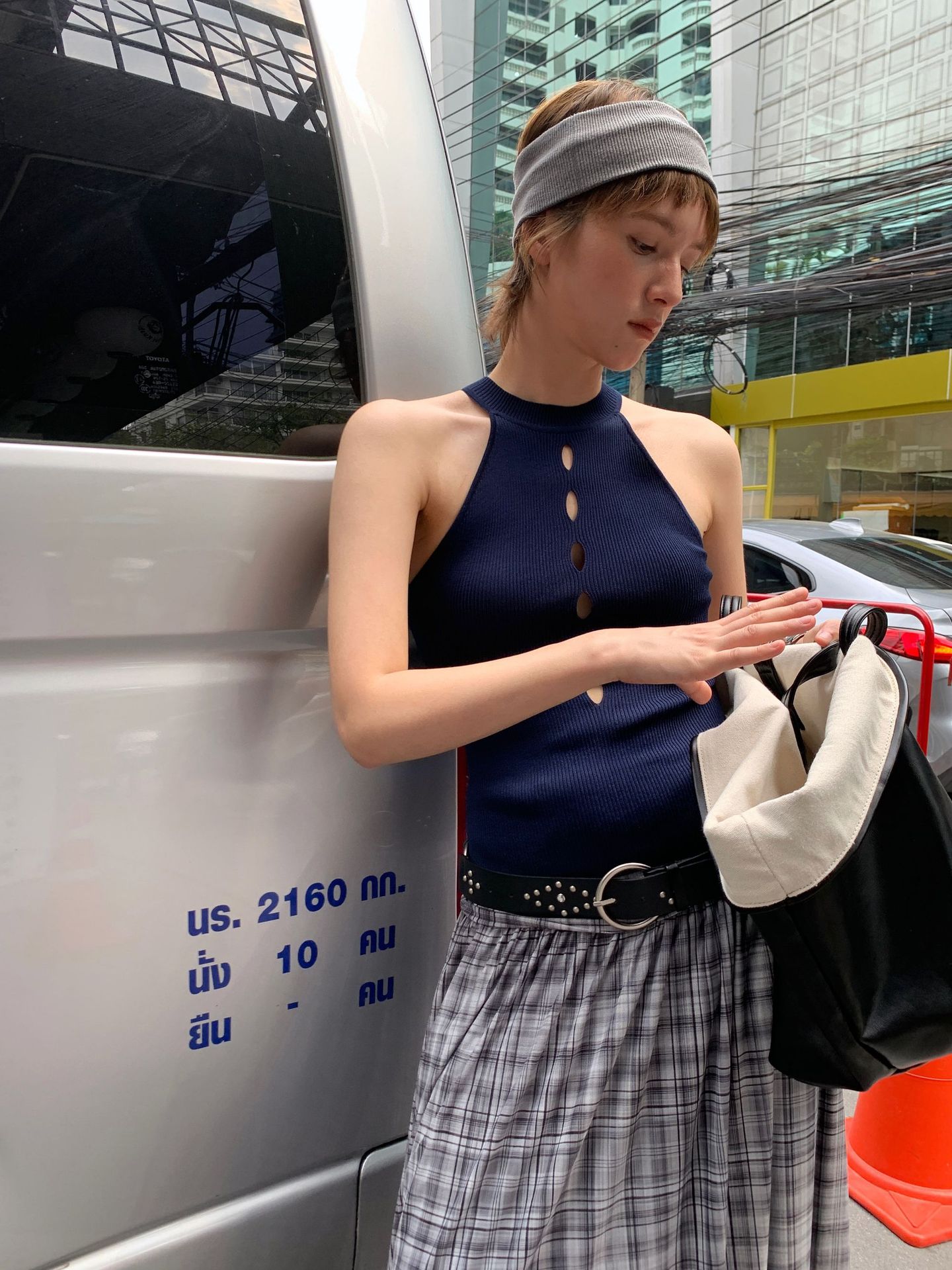 UNITY MODE Sweet and cool Tencel cut-out stand-up collar vest for summer girls, slimming and form-fitting sweater pic 14