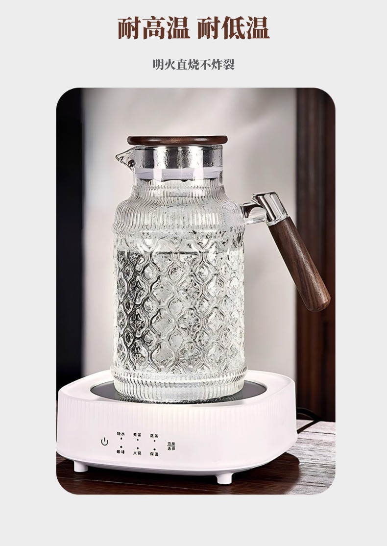 凉水壶凉水杯大容量防爆果茶壶凉白开瓶扎壶耐高温玻璃冷水壶套装详情5