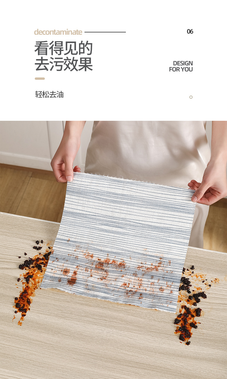 日系懒人抹布吸水加厚不掉毛一次性洗碗巾去油污干湿两用厨房抹布详情9
