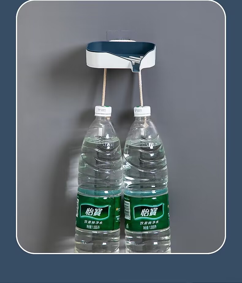 Double-layer soap box, no need for drilling, wall-mounted household bathroom draining rack, creative bathroom simple soap box pic 6