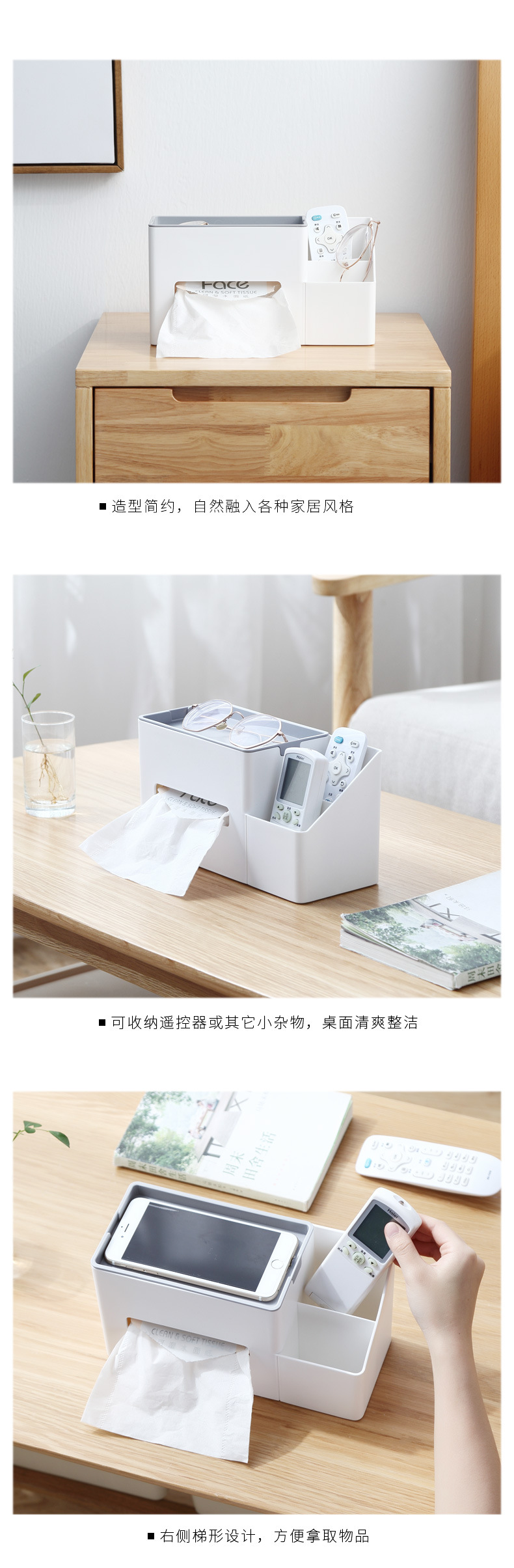 Tissue box, high-end inS-style desktop tissue box for the living room, cosmetic storage box, tissue box, daily necessities and good items pic 4