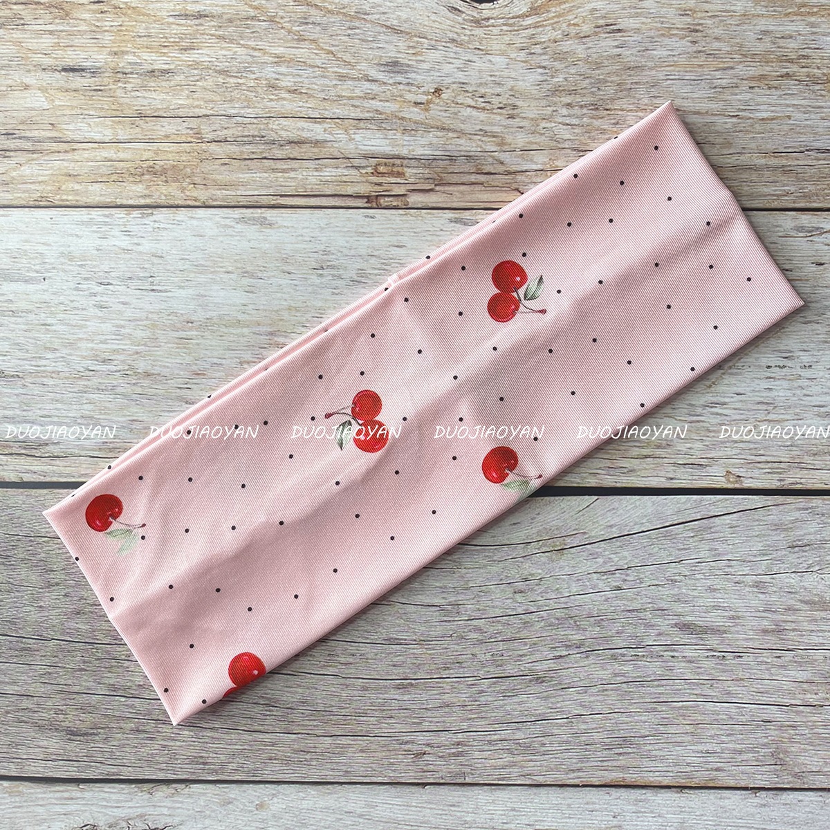 The new cherry-printed hair band from Europe and America is fashionable, sweet and cool. It features a fruit-patterned hair accessory with wide edges and a flat elastic band for women pic 12
