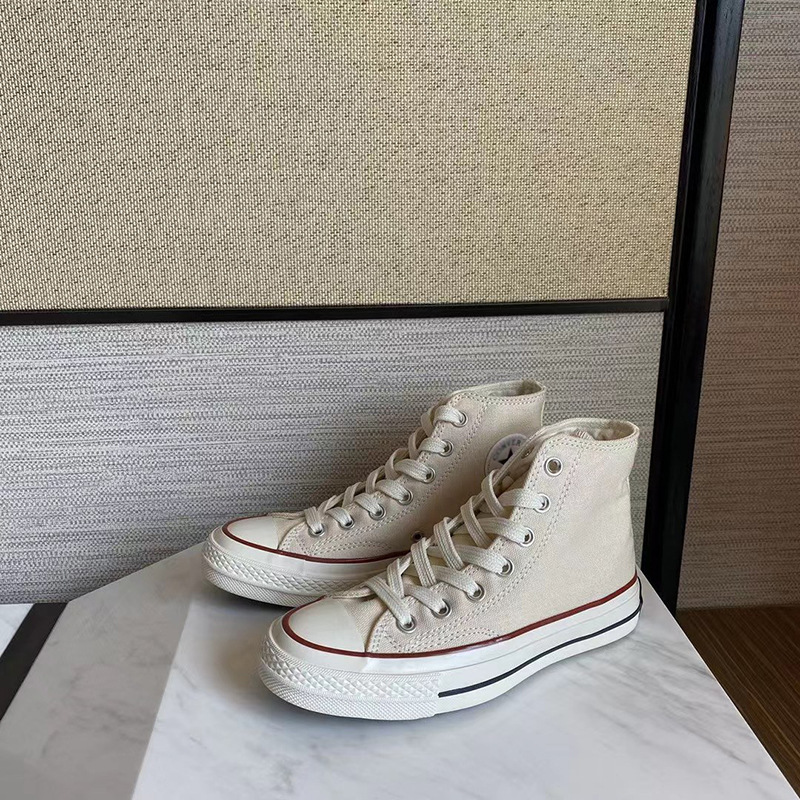 莆田 1970s经典板鞋男女高帮小稚菊帆布鞋情侣款休闲鞋百搭硫化鞋详情12