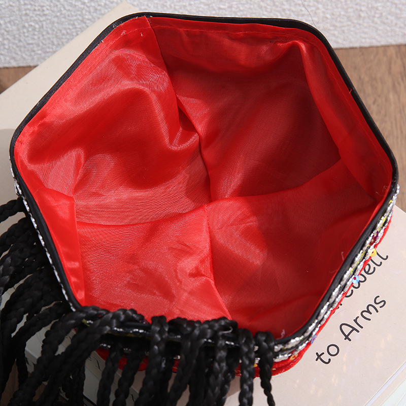 国潮新疆维吾尔族小花帽民族风帽子舞台演出六角帽带辫子小花帽详情15