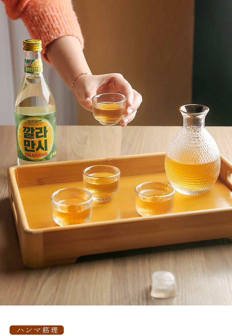 日式锤纹酒杯酒具清酒壶清酒杯玻璃小酒杯家用白酒杯温酒壶套装详情5