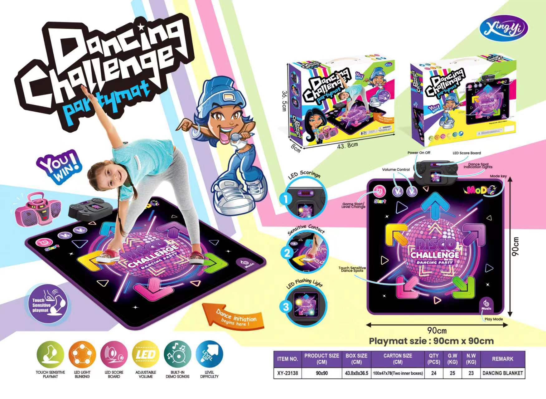 跨境蓝牙音乐钢琴毯 儿童跳舞毯 发光亲子互动体感游戏 生日礼物 爬行游戏垫 体验音乐的乐趣详情4