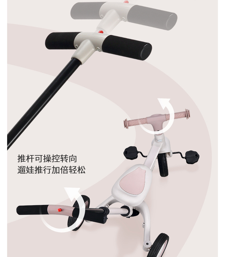 Drift儿童三轮车多功能手推车大型遥控汽车童车12寸详情5