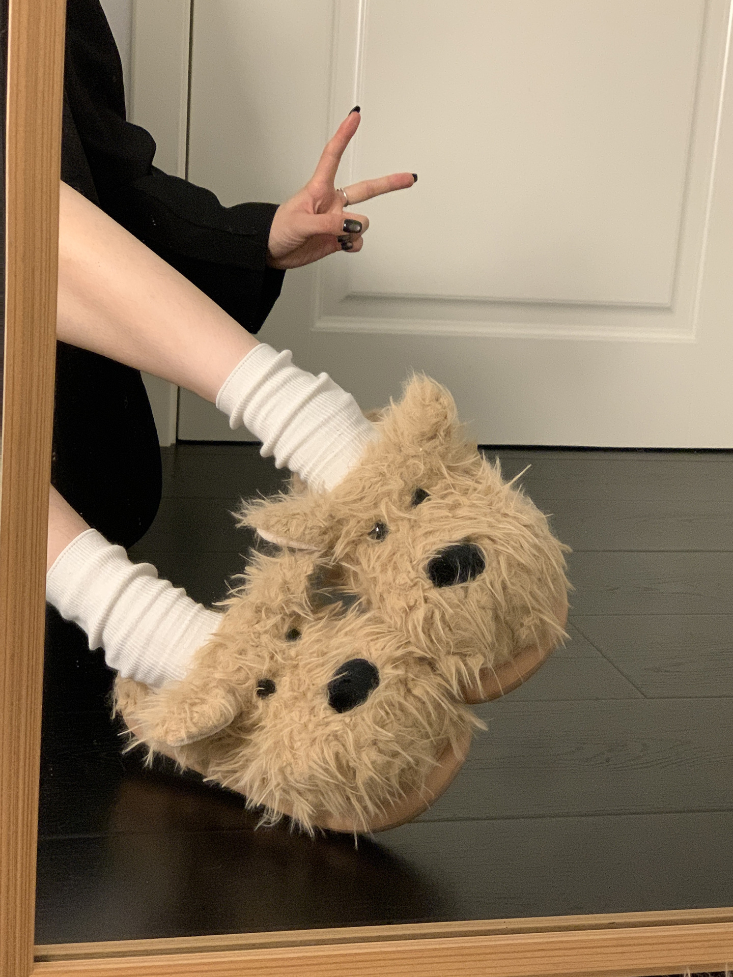 百搭潦草小狗毛毛拖鞋女外穿2025秋冬新款厚底增高保暖包头棉拖鞋详情9