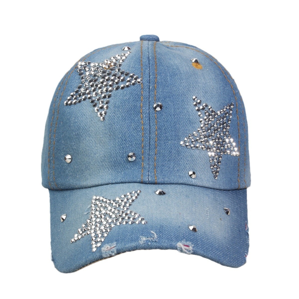 牛仔镶钻棒球帽弯檐男帽女帽百搭款遮阳鸭舌帽夏季休闲百搭帽子详情31