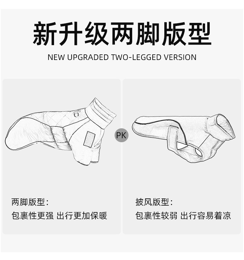 Winter pet two-legged cotton clothes, large dog reflective warm dog clothes wholesale, thickened dog clothes pic 21