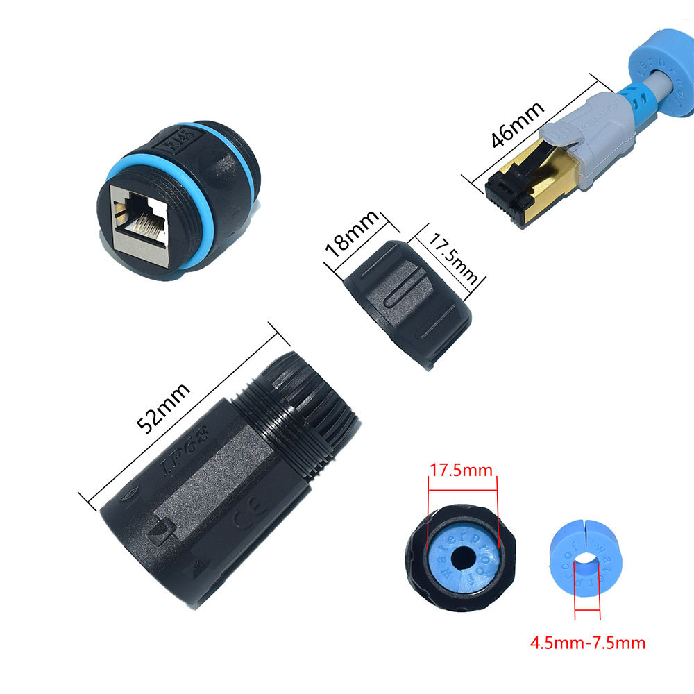 Cross-border waterproof wiring terminal M23RJ45 cable connector, outdoor rainproof Y3RJ45 parallel terminal interface pic 8