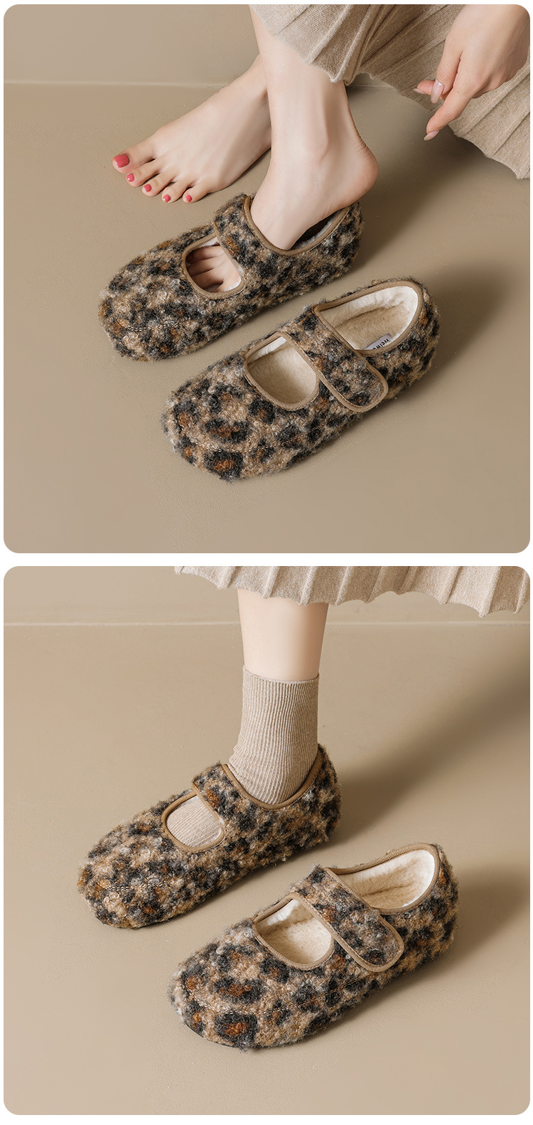 威威女郎2852-8内增高豹纹玛丽珍毛毛鞋女冬季外穿单鞋加绒棉鞋详情14