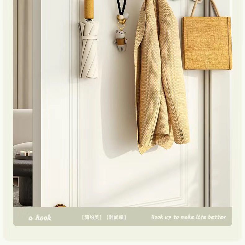 New door rear hook storage clothes hook, bedroom no-drilling wonder, wall-mounted simple style decorative hook pic 10