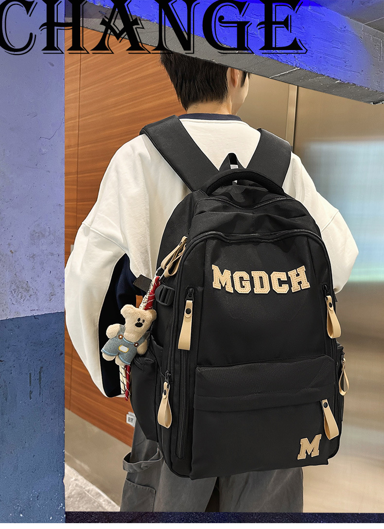 大容量多层书包初中生男女高中生双肩包减负护脊超轻便电脑背包详情2