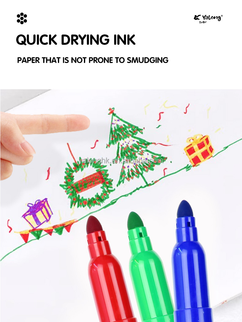 Yalong Cross-border 6/12 high-quality student art supplies in color, including colored pens, cartoon colors, and giant watercolor pen paintings pic 6
