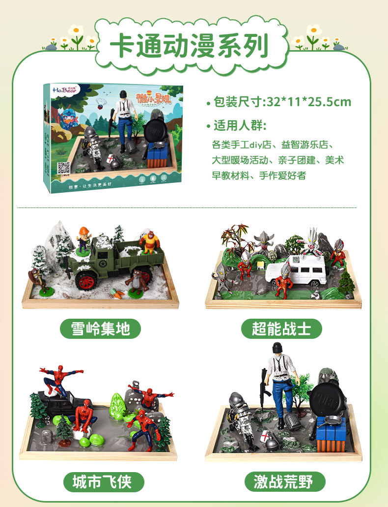 儿童DIY滴胶微景观大世界材料套装创意粘土木框微小景观主题DIY详情4