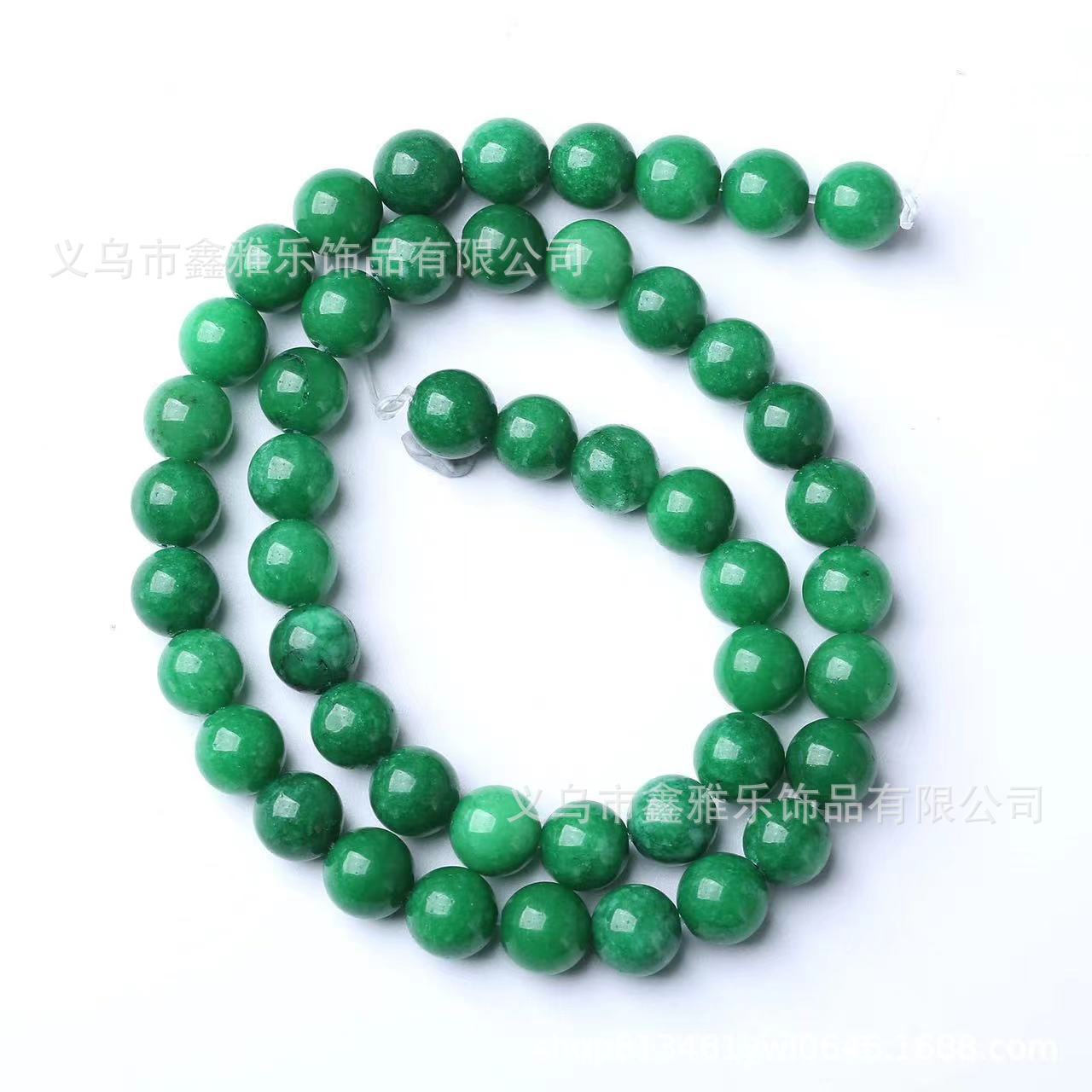 厂家直销干青玉圆珠墨绿玉散珠碧玉手链手工diy饰品配件珠子批发详情9