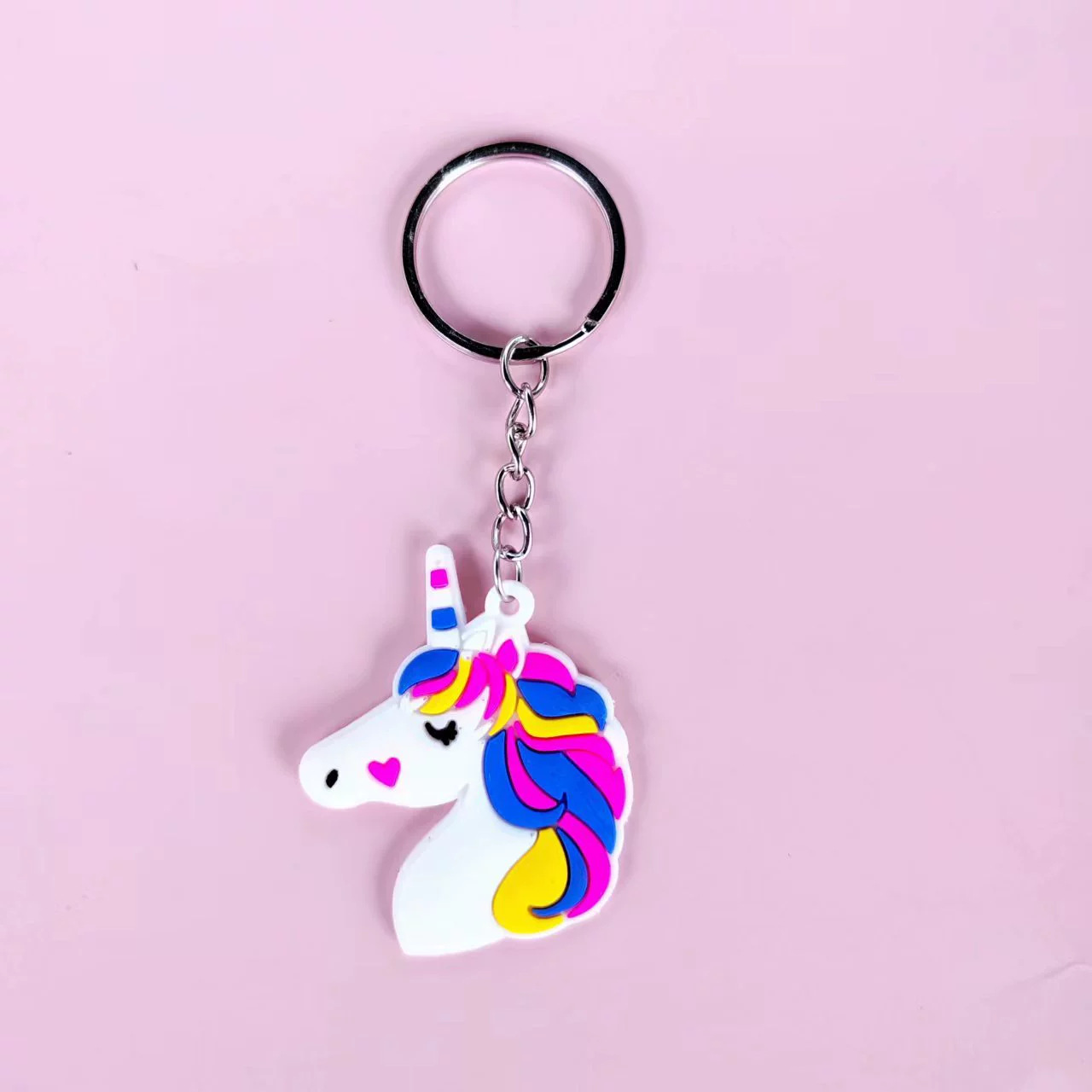 跨境新款亚马逊欧美独角兽钥匙扣派对礼品儿童饰品PVC软胶钥匙链详情15