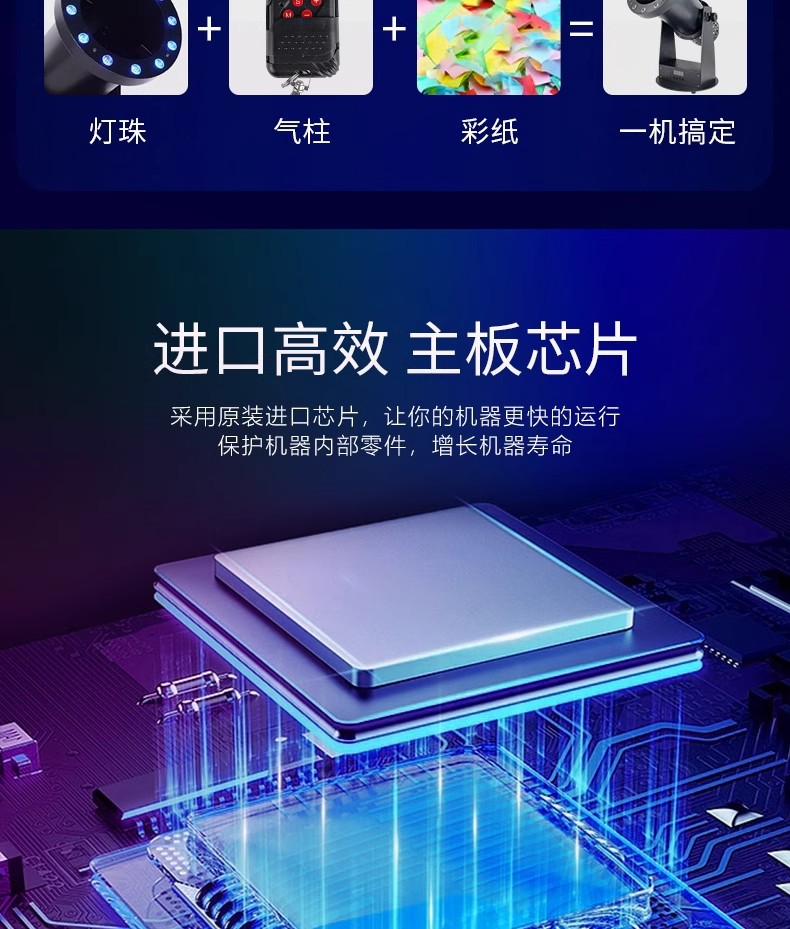 遥控电动LED喷纸机舞台烟雾机庆典开业典礼彩虹机彩纸机婚庆酒吧演出纸屑特效设备气氛道具详情7