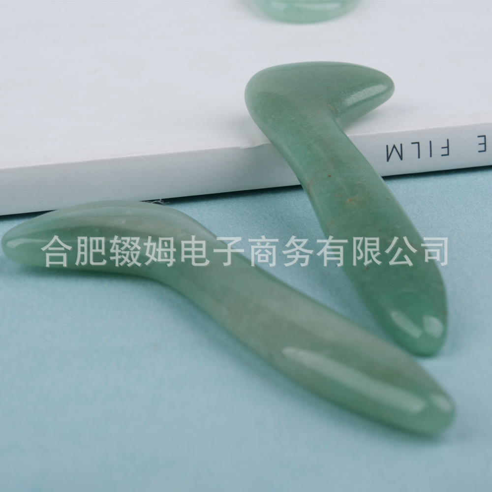 粉晶玉石厂家刮痧板粉水晶绿东陵面部脸部美容刮痧颈椎腿部全身详情46