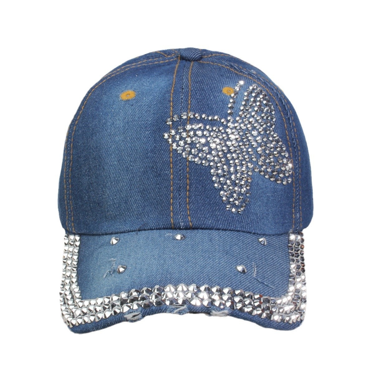牛仔镶钻棒球帽弯檐男帽女帽百搭款遮阳鸭舌帽夏季休闲百搭帽子详情26