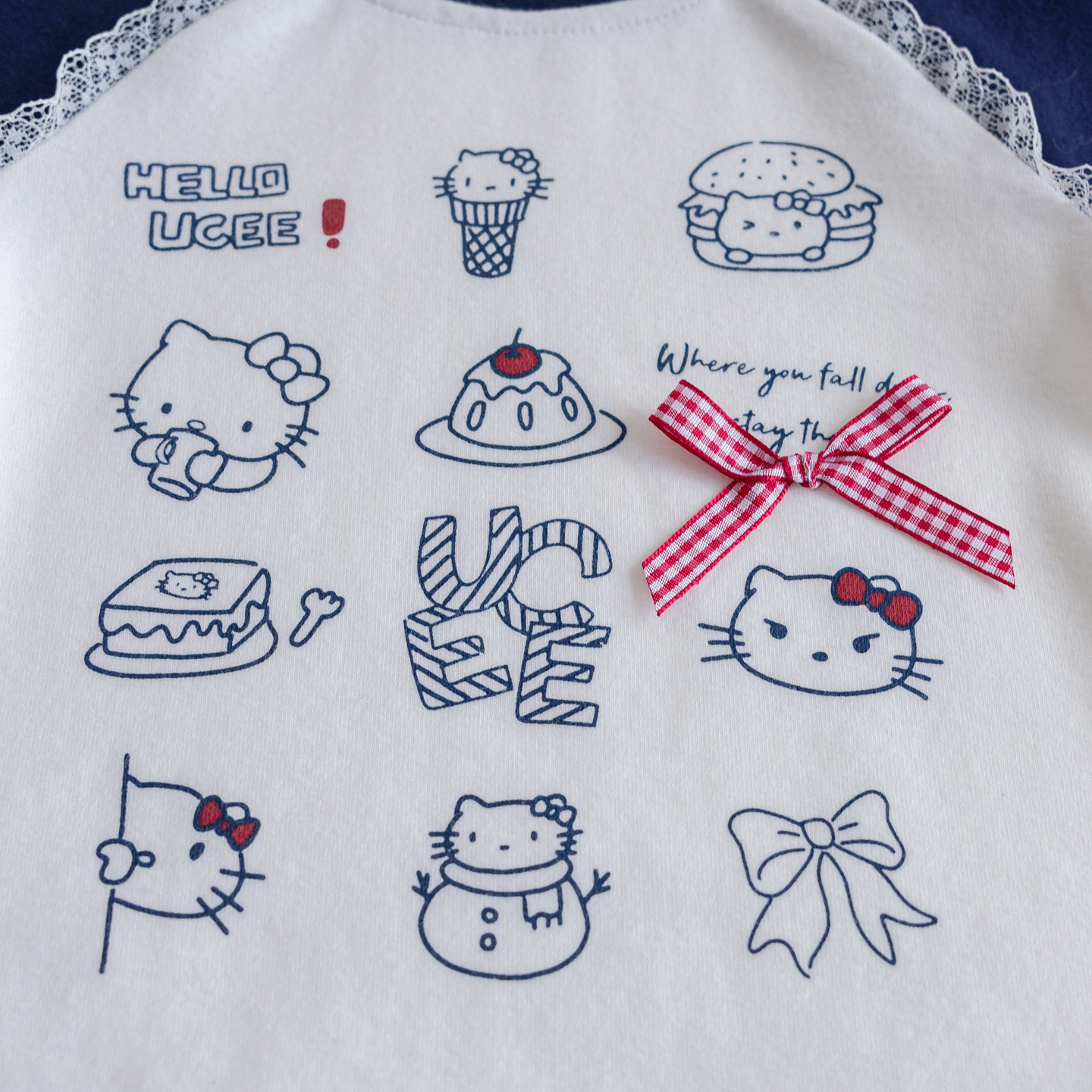 Corea del Sur sen set niñas otoño cartoon traje 2025 nuevo bonito kt gato crash color camiseta + pedo cortina bundles pies pantalones pic 10