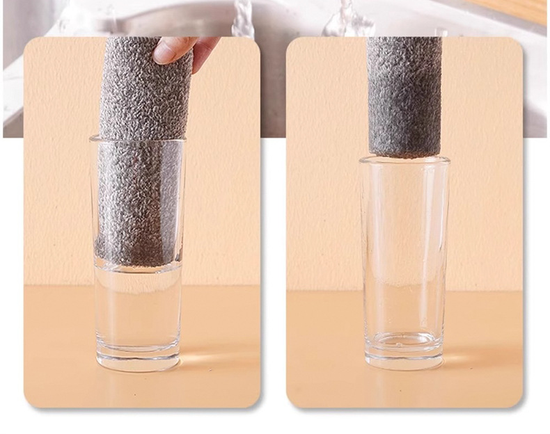 Kitchen cleaning cloth, non-stick and non-stick bamboo charcoal fiber cleaning cloth, household absorbent towel, household dish washing cloth pic 8