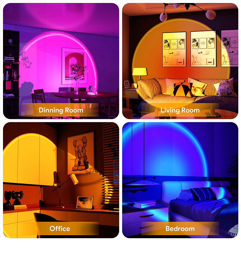 夕阳灯氛围灯可伸缩支架创意落日灯app遥控智能调光卧室小夜灯详情9