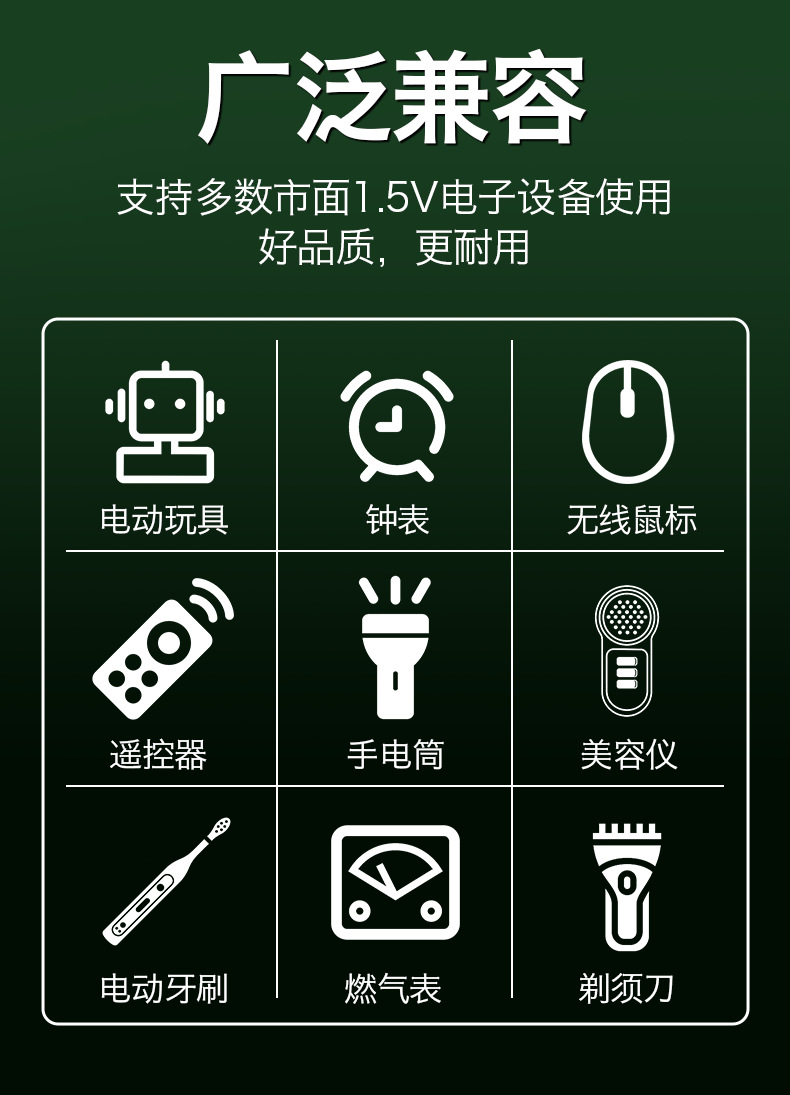 德力普5号碳性电池钟表遥控器玩具通用无汞一次性干电池AA五七7号详情9