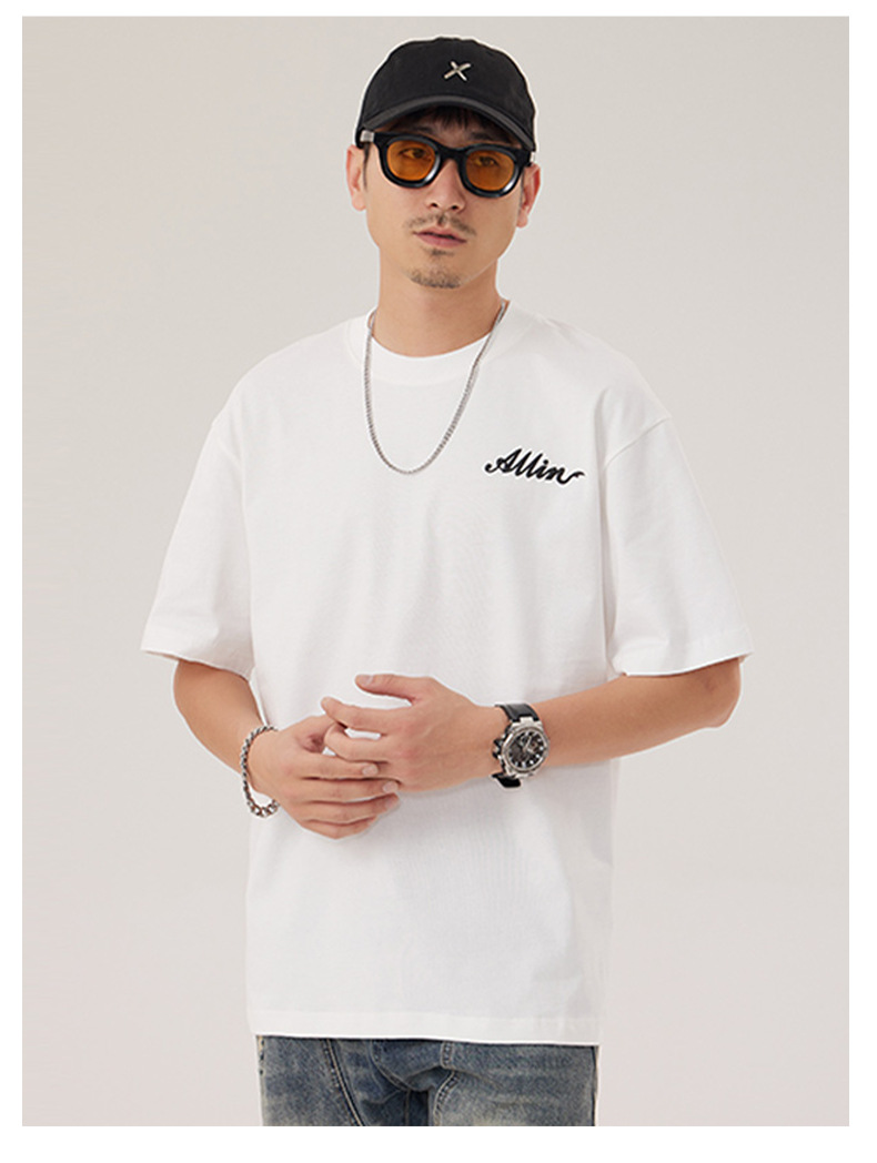 The 2025 summer new half-sleeved T-shirt for men is a trendy and versatile short-sleeved American retro printed loose round-neck T-shirt pic 56