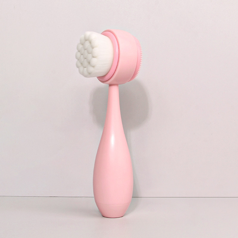 Bowling ball round handle double-sided facial cleansing brush, blackhead cleaning facial cleansing device, facial cleansing brush, soft bristle facial cleansing silicone facial cleansing brush pic 11