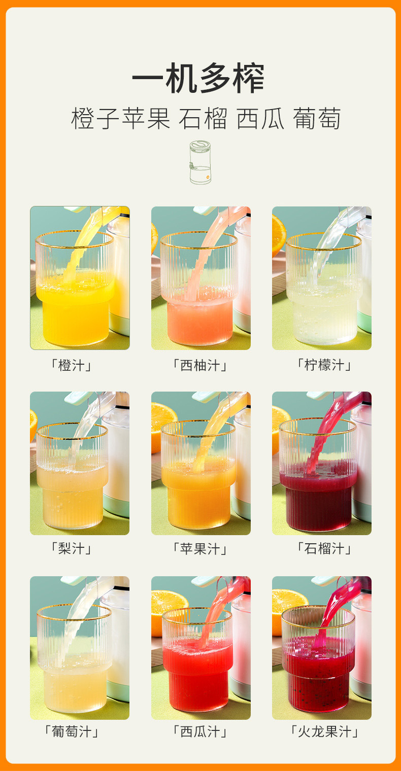 Fully automatic juicer, household original juicer, fruit fresh orange portable juicer, rotating portable blender cup pic 5