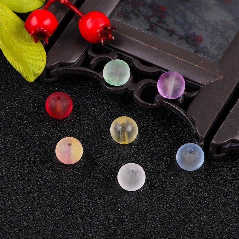 50颗双拼金粉透明磨砂玻璃散珠 手工DIY项链手链耳饰配件 工艺品厂家直销精品详情36