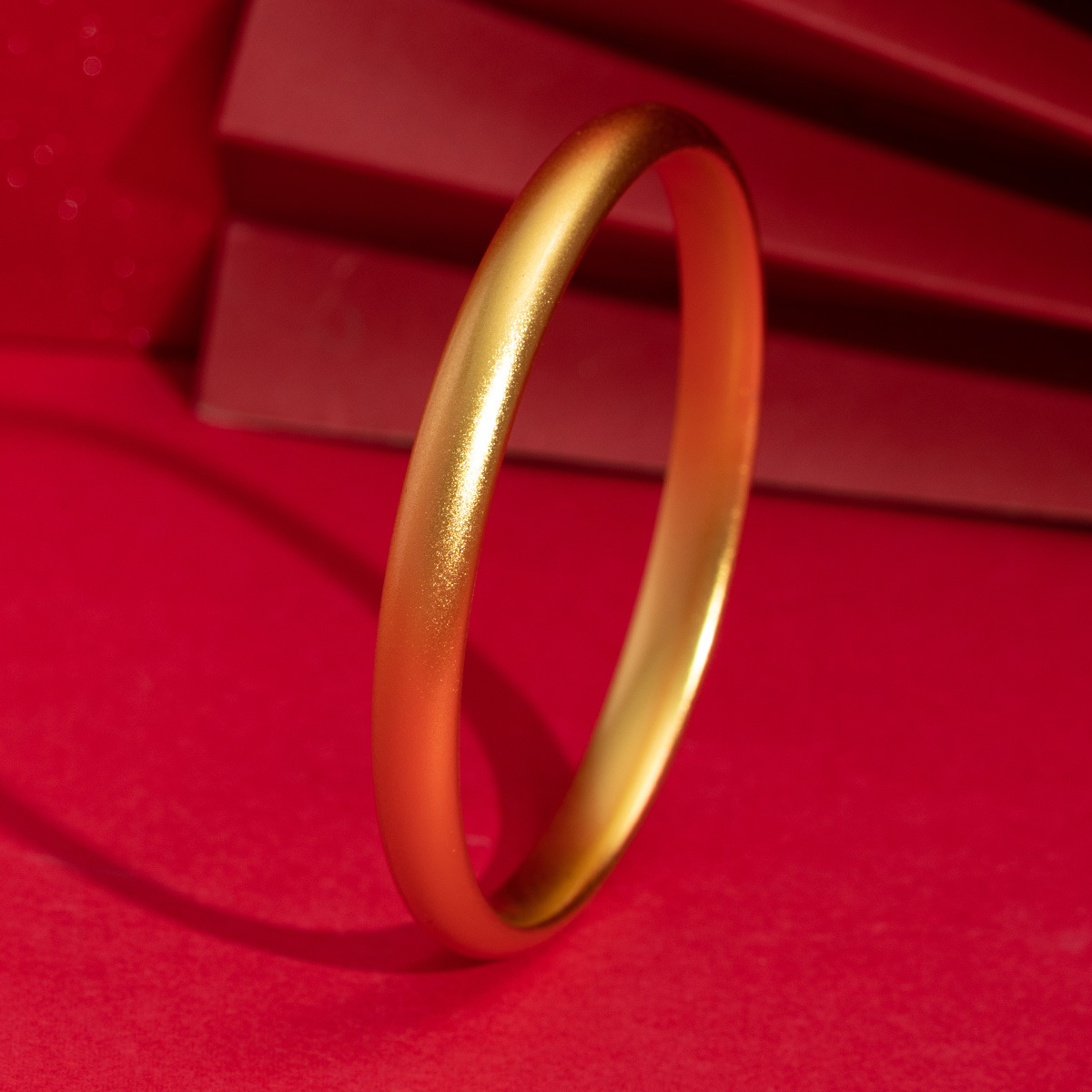 金店同款古法沙金精工国风心经泥鳅背素圈手镯铜镀金磨砂手环批发详情7