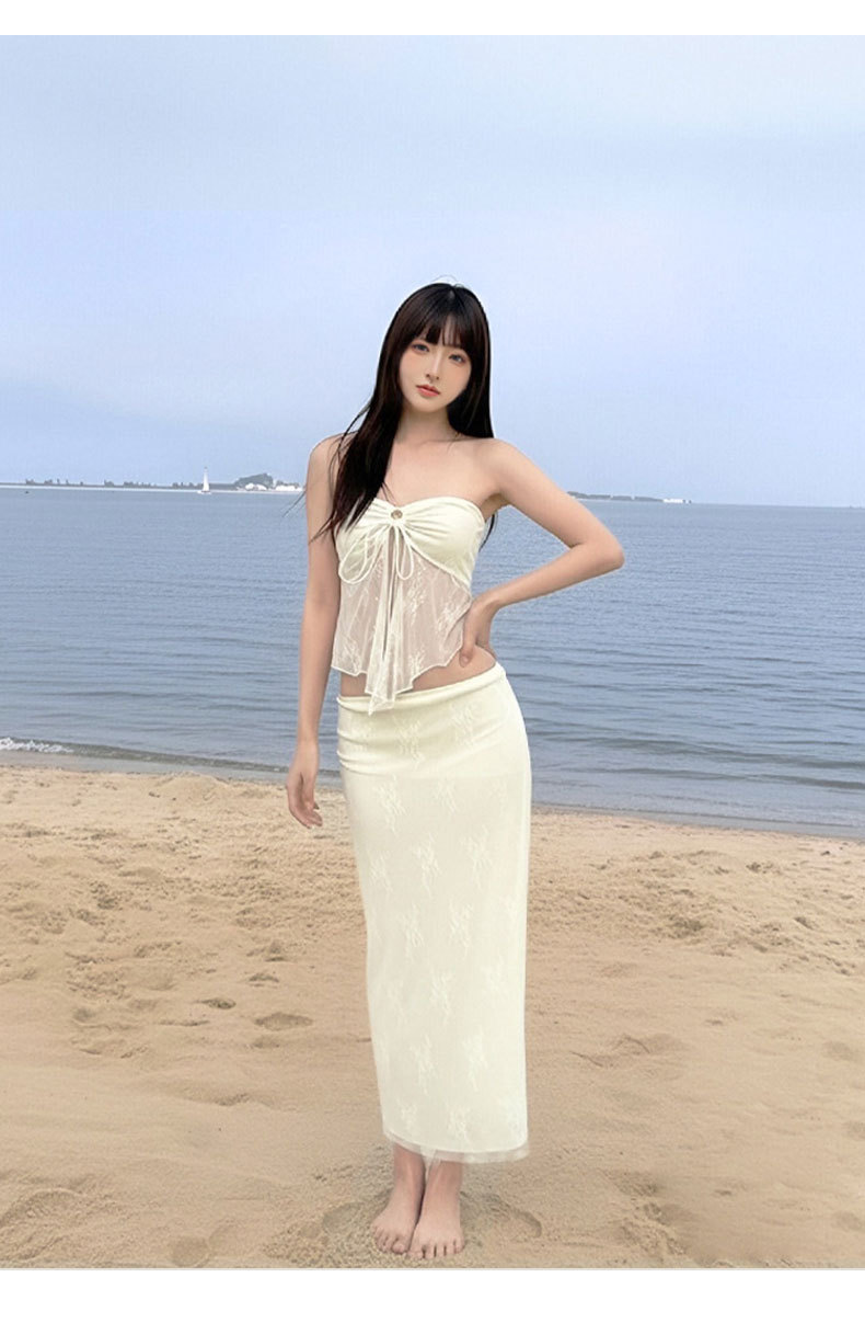 2026 New Goddess Sexy Swimsuit, slimming and charming for women, Island vacation photo Sexy lace strapless three-piece swimsuit 125218 pic 8