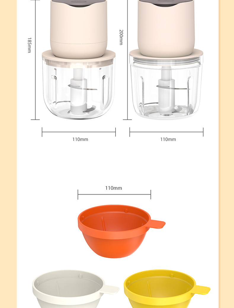 Cross-border electric garlic minder, meat grinder, household kitchen automatic large plastic glass garlic paste and minced garlic machine pic 25