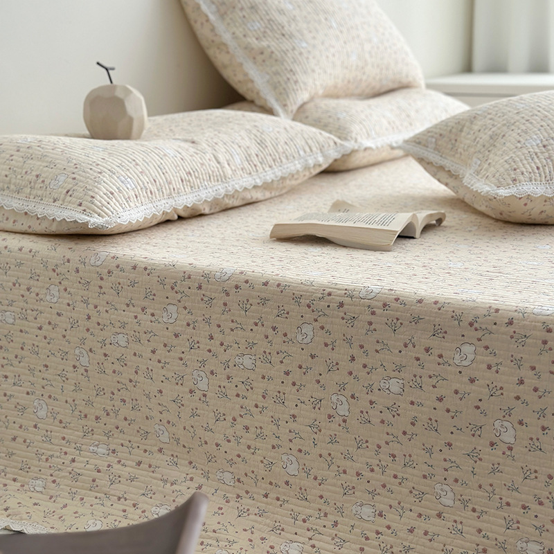 Lisa series, a three-piece set of all-cotton high-temperature sand-washed cotton bed cover, is skin-friendly, breathable and suitable for all seasons pic 8