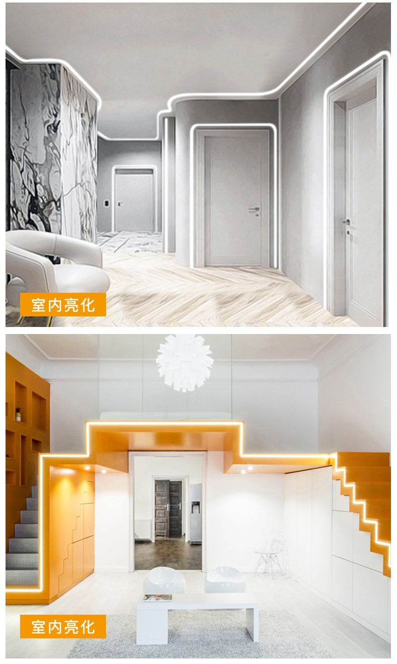 硅胶灯带套管24v低压户外防水亮化工程弯曲弧形线条灯柔性软灯条详情14